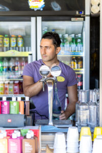 Crystella water being poured by a bartender